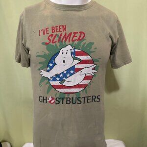USA Flag I've been Slimed Men's Green T Shirt Medium